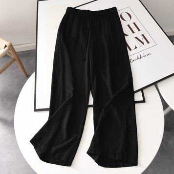 Жіночі однотонні штани з шнурком L Чорний (а3056) фото