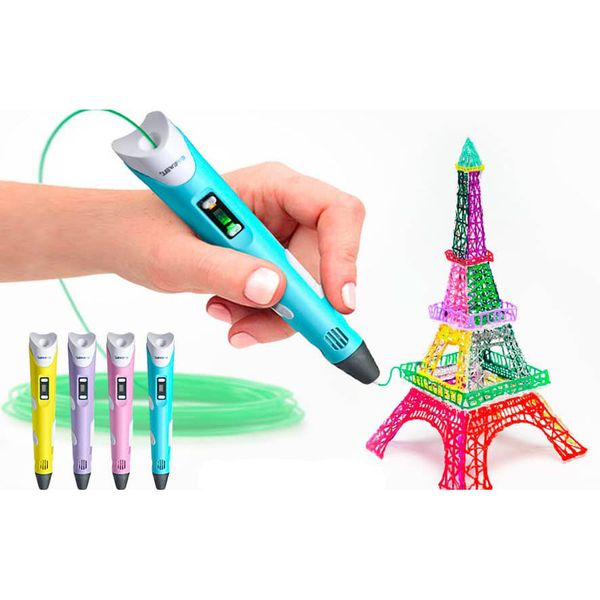 3D ручка Smart 3D Pen 2 c LCD дисплеем. Цвет: голубой фото