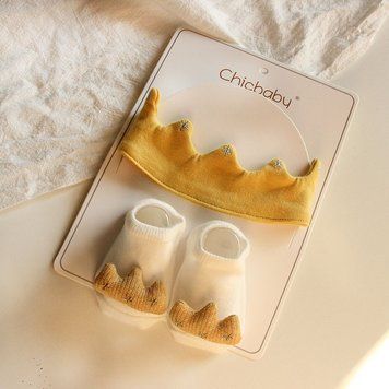 Набор детский корона с носками Chicbaby (Желтый One Size) фото