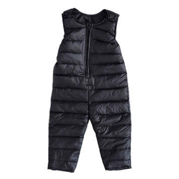 Напівкомбінезон дитячий зимовий однотонний на кнопках 80см Чорний (2809) фото