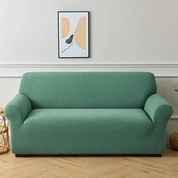 Водоотталкивающий чехол на 4-местный диван трикотаж жатка Diana Textile, Мятный, 235x300 см фото