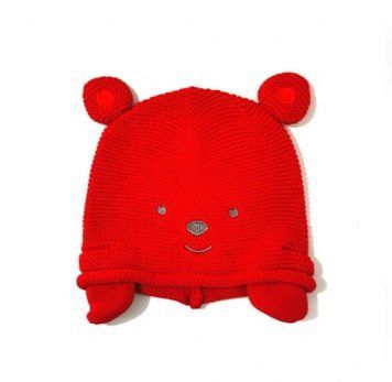 Шапка дитяча з вушками Smile Bear (Червона, 40-46см) фото
