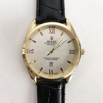 Часы наручные Rolex White ремешок черный фото