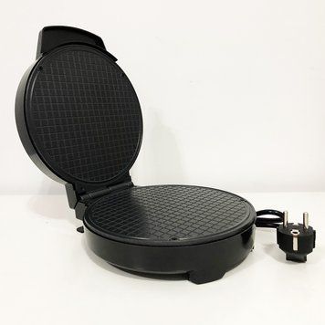 Вафельница DOMOTEC MS-7710 Чорна (1000Вт, кругла) фото