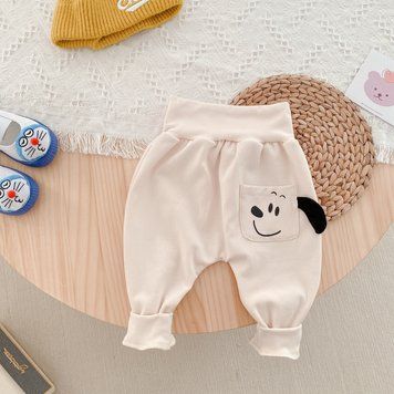 Штани дитячі з тваринками ZYTZ.Kids (Бежевий 90см) фото