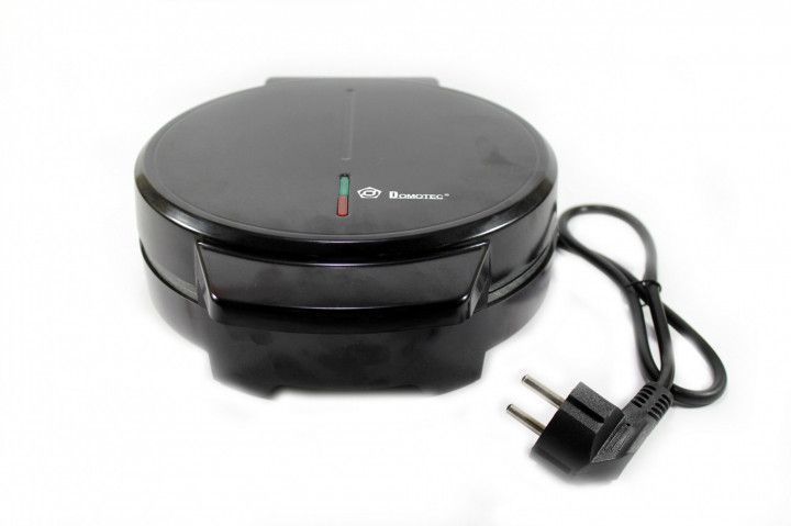 Вафельница DOMOTEC MS-7710 Черная (1000Вт, круглая) фото