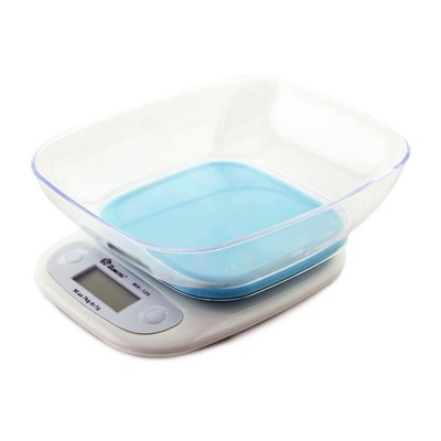 Ваги кухонні DOMOTEC MS-125 Plastic, ваги харчові, кулінарні ваги. Колір: блакитний фото