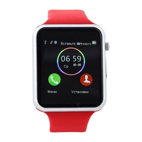 Смарт-годинник Smart Watch A1 розумний електронний зі слотом під sim-карту + карту пам'яті micro-sd. Колір: червоний фото