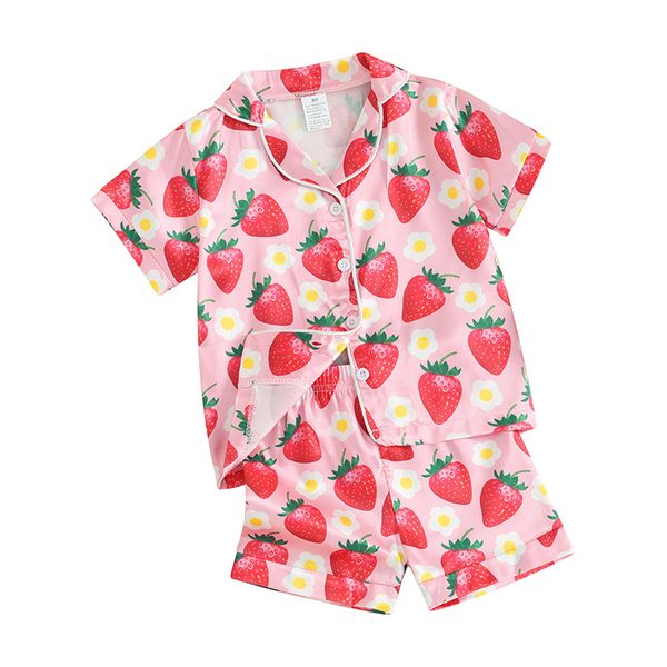 Дитяча літня піжама для дівчаток Sleepwear Strawberry, Рожевий, 90 см фото