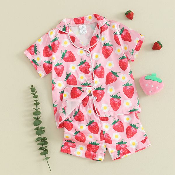 Дитяча літня піжама для дівчаток Sleepwear Strawberry, Рожевий, 90 см фото