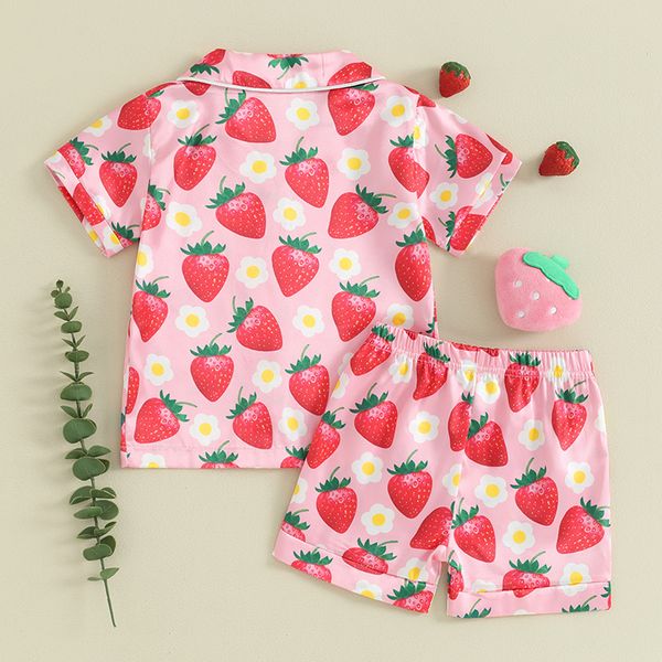 Дитяча літня піжама для дівчаток Sleepwear Strawberry, Рожевий, 90 см фото