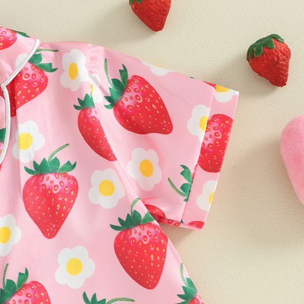 Дитяча літня піжама для дівчаток Sleepwear Strawberry, Рожевий, 90 см фото