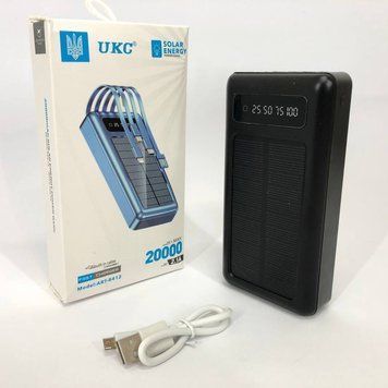 Портативное зарядное устройство на 20000mAh, Power Bank на солнечной батарее, для планшета. Цвет: черный фото