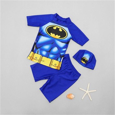 Дитячий купальний костюм з капелюшком Superhero (Синій 100см) фото