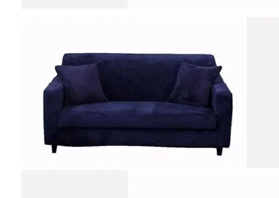 Чохол для захисту тримісного дивана Diana Textile Plush Velvet, 195-230 см, Синій фото