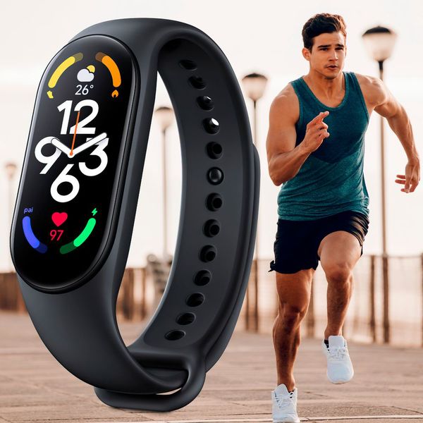 Фитнес браслет FitPro Smart Band M7 (смарт часы, пульсоксиметр, пульс). Цвет: черный фото