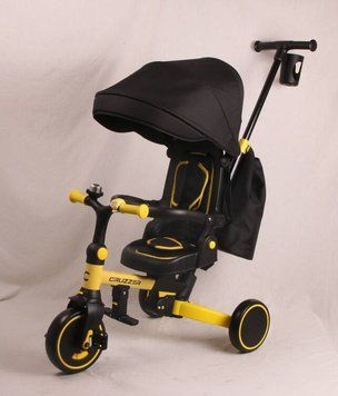 Беговел Tri-cycle 6in1 Cruiser Milano 002 with bag (Желтый) фото