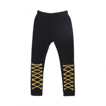 Лосіни з імітацією шнурування 100см Темно-синій (О1248) фото