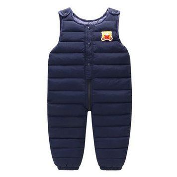 Комбінезон дитячий на заклепках з ведмедиком (Синій 110см) фото