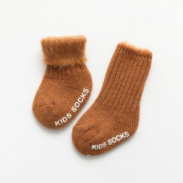 Шкарпетки дитячі теплі однотонні Kids Socks (Коричневий 3-5 років) фото