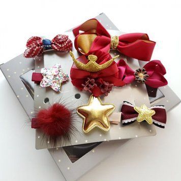 Набір резинок і заколок для волосся (Червоний Набір) фото