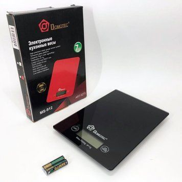 Ваги кухонні DOMOTEC MS-912, електронні кухонні ваги, ваги для зважування продуктів. Колір: чорний фото