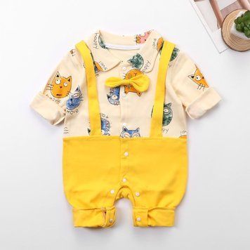 Чоловічок дитячий Baby з котиками Жовтий 90см 7247 фото