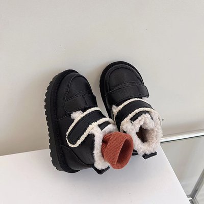 Дитячі утеплені черевики на липучках 19 14см Чорний (17980) фото