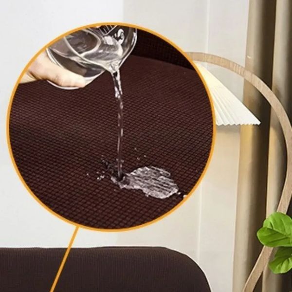 Водовідштовхувальний чохол на 4-місний диван трикотаж жатка Diana Textile, Шоколадний, 235x300 смм фото