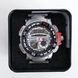 Часы наручные QUAMER в коробке, браслет карбон, dual time, waterproof с красными вставками ws23653 фото 1
