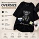 Жіноча футболка oversize з нашивкою ведмедик, M-L Чорний 12144-M-L-Чёрний фото 4