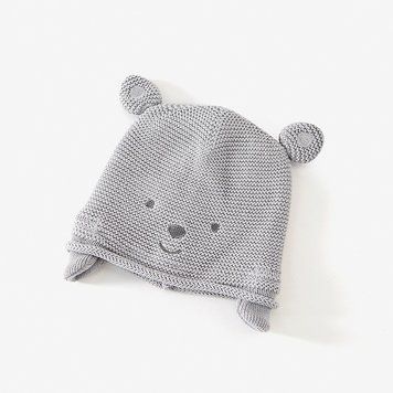 Шапка дитяча з вушками Smile Bear (Сіра 40-46см) фото