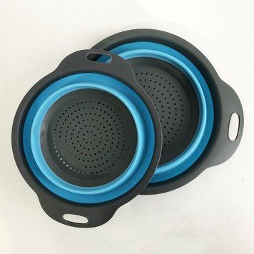 Друшляк складаний COLLAPSIBLE FILTER BASKETS (силіконовий). Колір блакитний фото