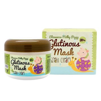 Крем-Маска Нічна З Муцином Равлика Elizavecca Milky Piggy Glutinous Mask 80% Snail Cream, 100 Мл фото