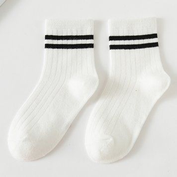 Шкарпетки дитячі однотонні з смужками Baby Socks (Белый 9-12 лет) фото