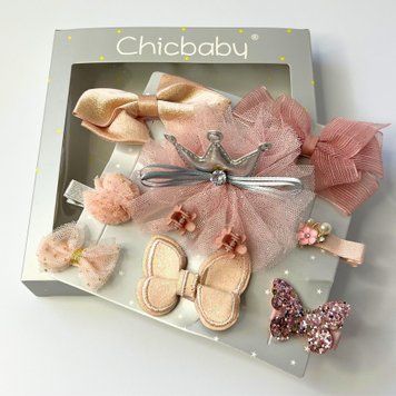 Набір резинок і заколок для волосся (Рожевий Набір) фото