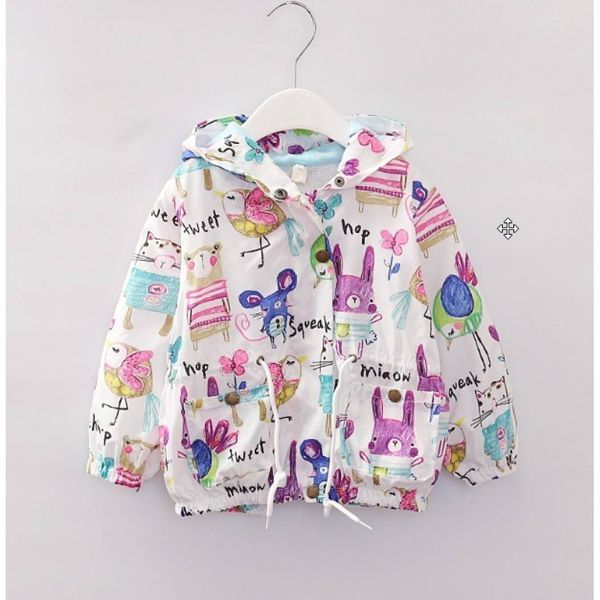 Вітровка для дівчинки біла Miaow, 130 фото