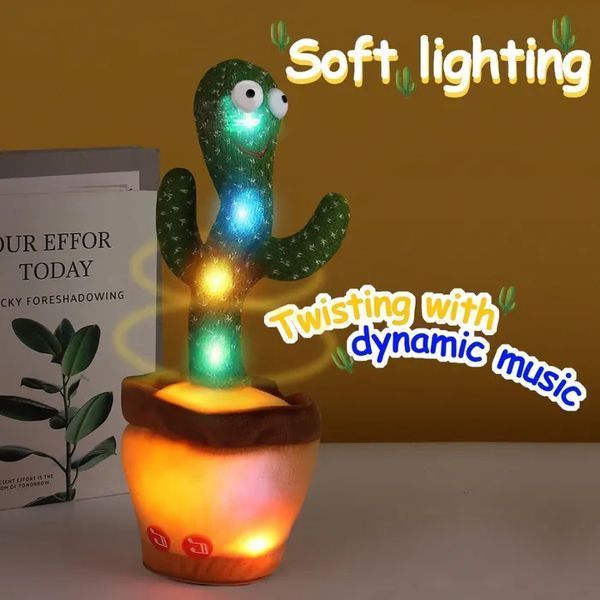 Танцующий кактус поющий 120 песен с подсветкой Dancing Cactus TikTok игрушка Повторюшка кактус фото
