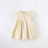 Платье кружевное с цветочной вышивкой Little Maven, Бежевый, 90 см 72000-9351-90см фото