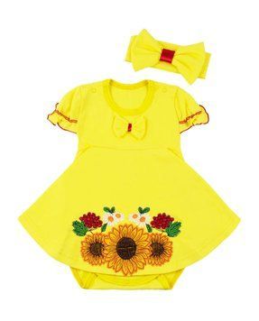 Боди для девочек "Стефания", Желтый, 68 (6 мес) фото