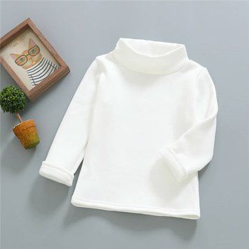 Дитячий однотонний теплий гольф Baby Basic (Білий 130см) фото