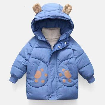 Куртка дитяча з лапками на кишенях (Синій 110см) фото