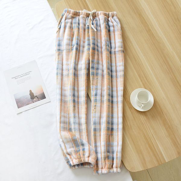 Жіночі домашні штани в клітинку, теплі, розмір XL, рожеві (а3877) фото