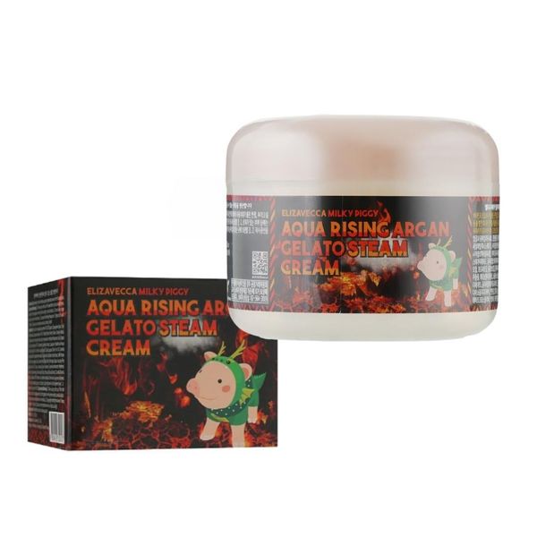 Крем Паровий Зволожуючий Elizavecca Milky Piggy Aqua Rising Argan Gelato Steam Cream, 100 Мл фото