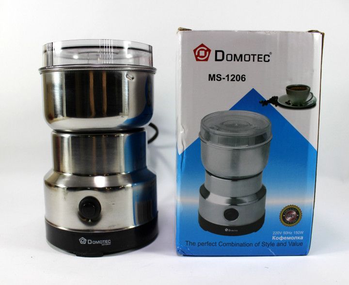 Кавомолка DOMOTEC MS-1206 Сіра (150Вт, 70г) фото