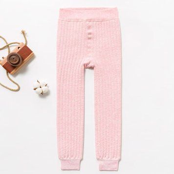 Дитячі утеплені однотонні лосіни 130см Рожевий (12880) фото