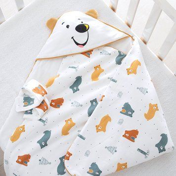 Конверт дитячий трьохшаровий з тваринками (Жовтий 90см) фото