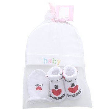 Шапка дитяча Baby з носочками і рукавичками (Білий 35-40см) фото