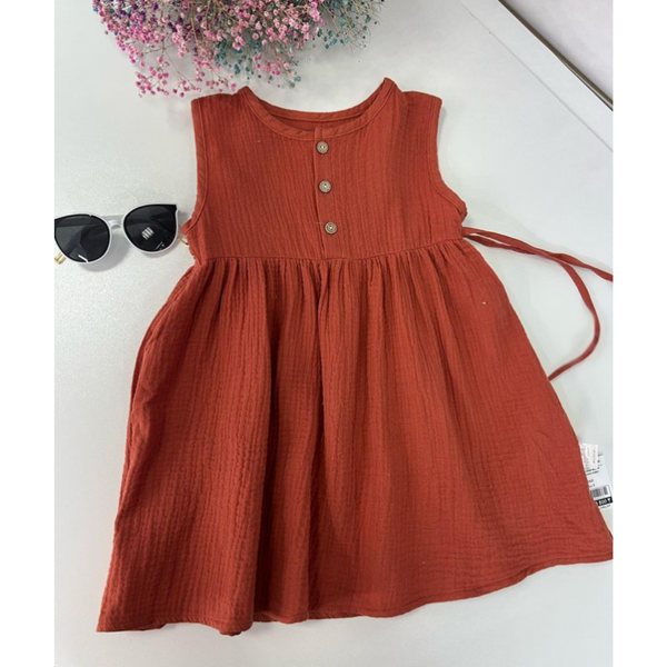 Платье детское муслиновое Baby Basic (Красное 110см) фото