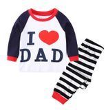Піжама дитяча I love Mom & Dad (Темно-синій 100см) фото